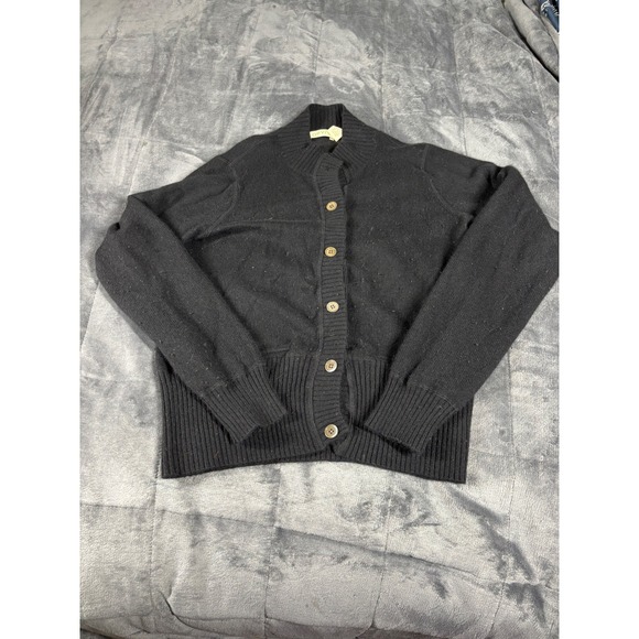Orvis Sweaters - Orvis Womens 100% Cashmere Button Front Cardigan Sweater Black Mock Neck Medium